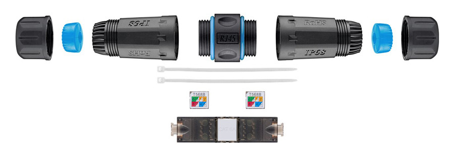 GOOBAY αδιάβροχος σύνδεσμος RJ45 Cat 6A 44416, IP68, μαύρο - Image 2