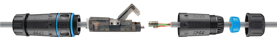 GOOBAY αδιάβροχος σύνδεσμος RJ45 Cat 6A 44416, IP68, μαύρο - Image 3
