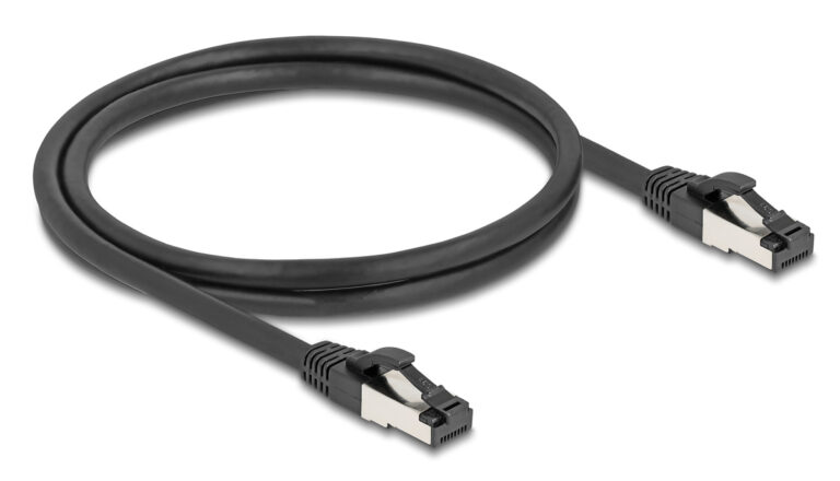 DELOCK καλώδιο δικτύου 80571, CAT 8.1 S/FTP, copper, 2000MHz, 1m, μαύρο