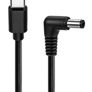 POWERTECH καλώδιο τροφοδοσίας USB-C σε DC CAB-UC098, 5.5x2.1mm, 0.5m, μαύρο