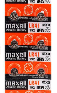 MAXELL αλκαλικές μπαταρίες LR41, 1.5V, 10τμχ
