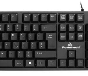 POWERTECH set ποντίκι & πληκτρολόγιο PT-1075, ενσύρματο, 1000DPI, μαύρο