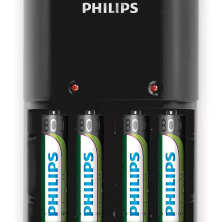 PHILIPS φορτιστής μπαταριών AA & AΑΑ NiMH SCB1450NB με 4x AAA, μαύρος