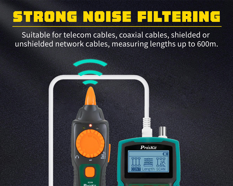 PROSKIT tester καλωδίων δικτύου MT-7071N για RJ45/11/12 & BNC - Image 5